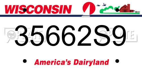 35662S9 Wisconsin License Plate