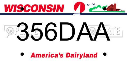 356DAA Wisconsin License Plate