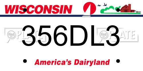356DL3 Wisconsin License Plate