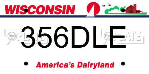 356DLE Wisconsin License Plate