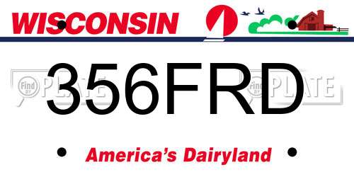 356FRD Wisconsin License Plate