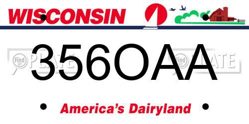 356OAA Wisconsin License Plate