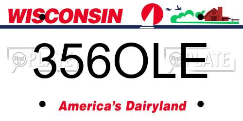 356OLE Wisconsin License Plate