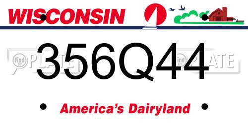 356Q44 Wisconsin License Plate