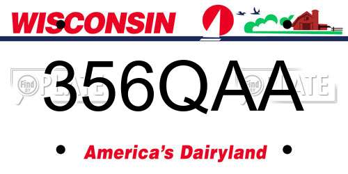 356QAA Wisconsin License Plate