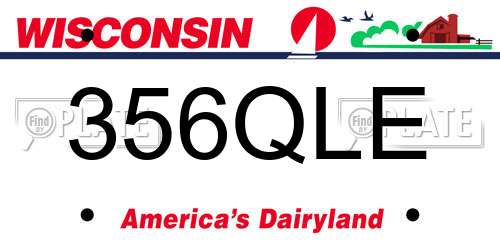 356QLE Wisconsin License Plate