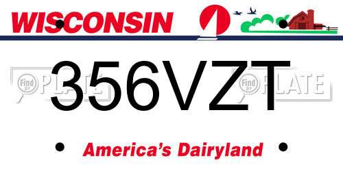 356VZT Wisconsin License Plate