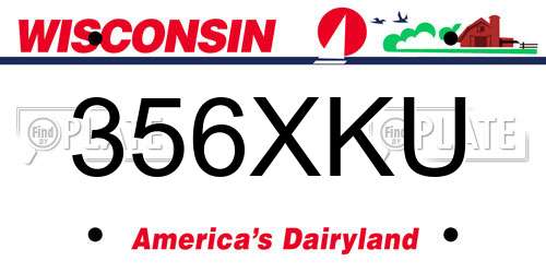 356XKU Wisconsin License Plate