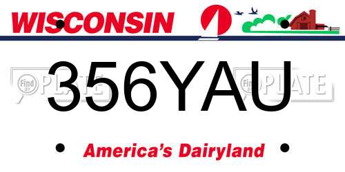 356YAU Wisconsin License Plate