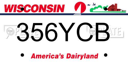 356YCB Wisconsin License Plate