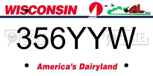 356YYW Wisconsin License Plate