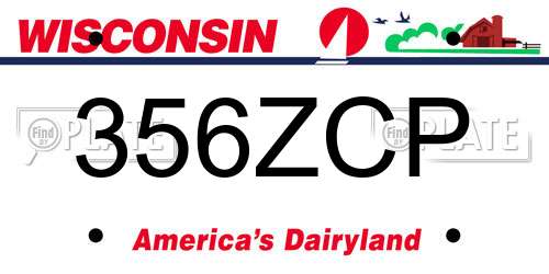 356ZCP Wisconsin License Plate