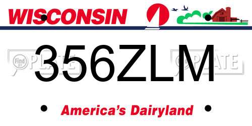 356ZLM Wisconsin License Plate