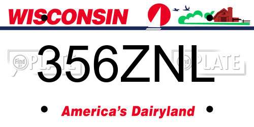 356ZNL Wisconsin License Plate