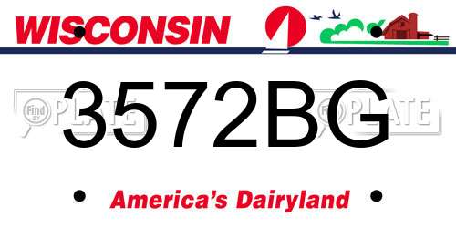 3572BG Wisconsin License Plate