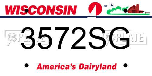 3572SG Wisconsin License Plate