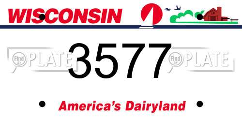3577 Wisconsin License Plate
