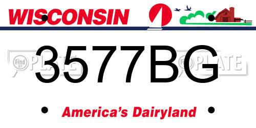 3577BG Wisconsin License Plate