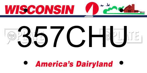 357CHU Wisconsin License Plate