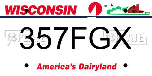 357FGX Wisconsin License Plate