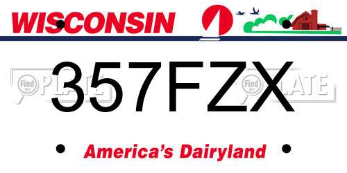 357FZX Wisconsin License Plate