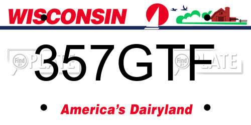 357GTF Wisconsin License Plate