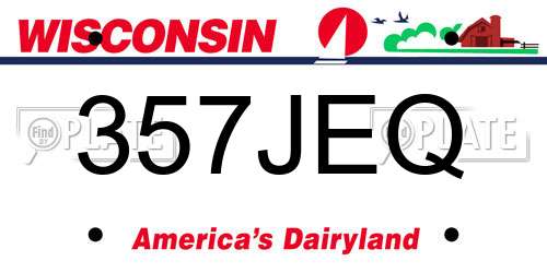 357JEQ Wisconsin License Plate