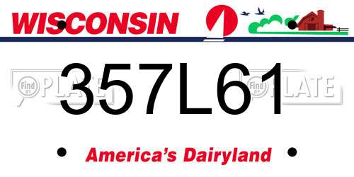 357L61 Wisconsin License Plate