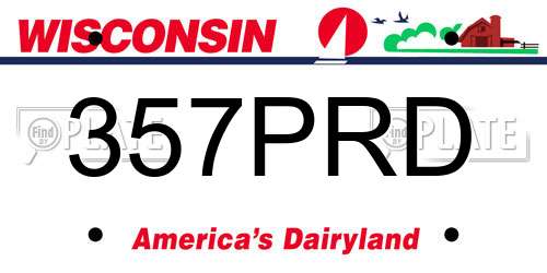 357PRD Wisconsin License Plate