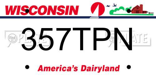 357TPN Wisconsin License Plate