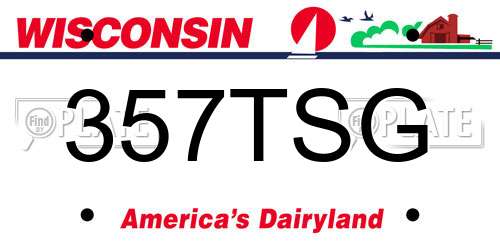 357TSG Wisconsin License Plate
