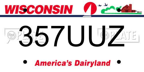 357UUZ Wisconsin License Plate