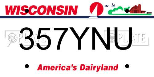 357YNU Wisconsin License Plate