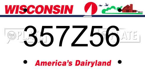 357Z56 Wisconsin License Plate