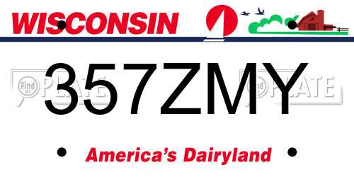 357ZMY Wisconsin License Plate