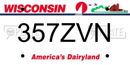 357ZVN Wisconsin License Plate