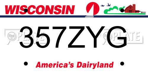357ZYG Wisconsin License Plate