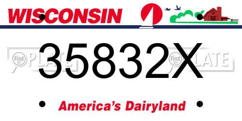 35832X Wisconsin License Plate