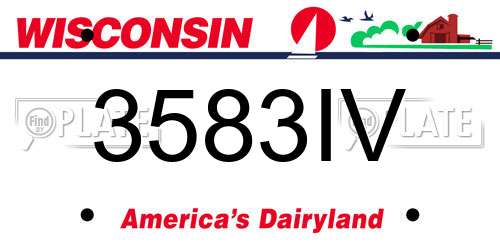 3583IV Wisconsin License Plate