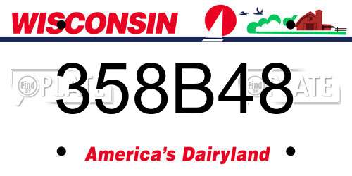 358B48 Wisconsin License Plate