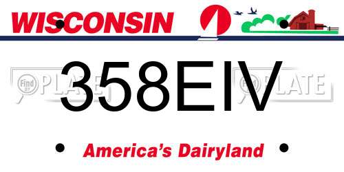358EIV Wisconsin License Plate
