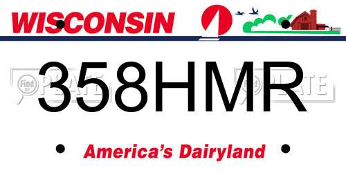 358HMR Wisconsin License Plate
