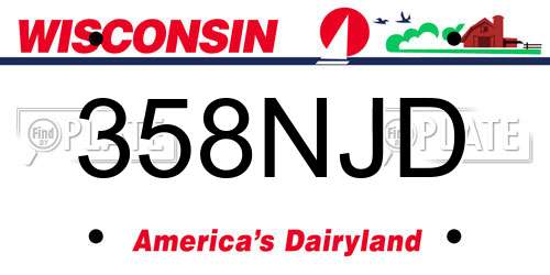 358NJD Wisconsin License Plate