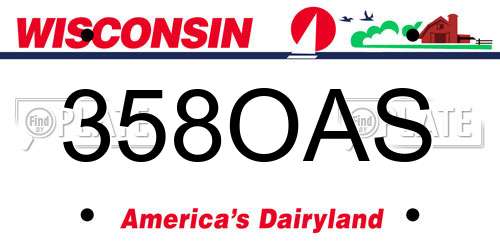 358OAS Wisconsin License Plate
