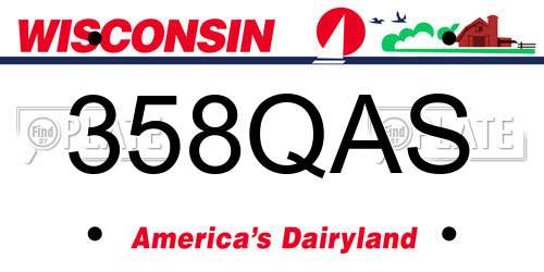 358QAS Wisconsin License Plate