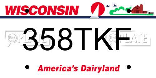 358TKF Wisconsin License Plate