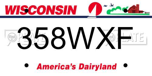 358WXF Wisconsin License Plate