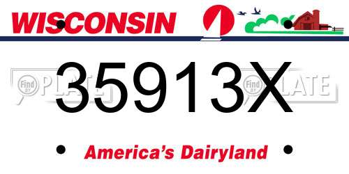 35913X Wisconsin License Plate