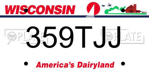 359TJJ Wisconsin License Plate