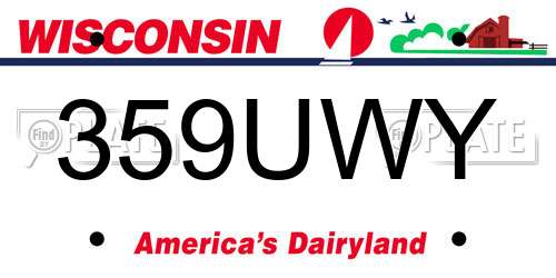 359UWY Wisconsin License Plate
